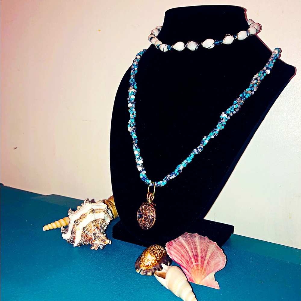 Handmade necklaces.